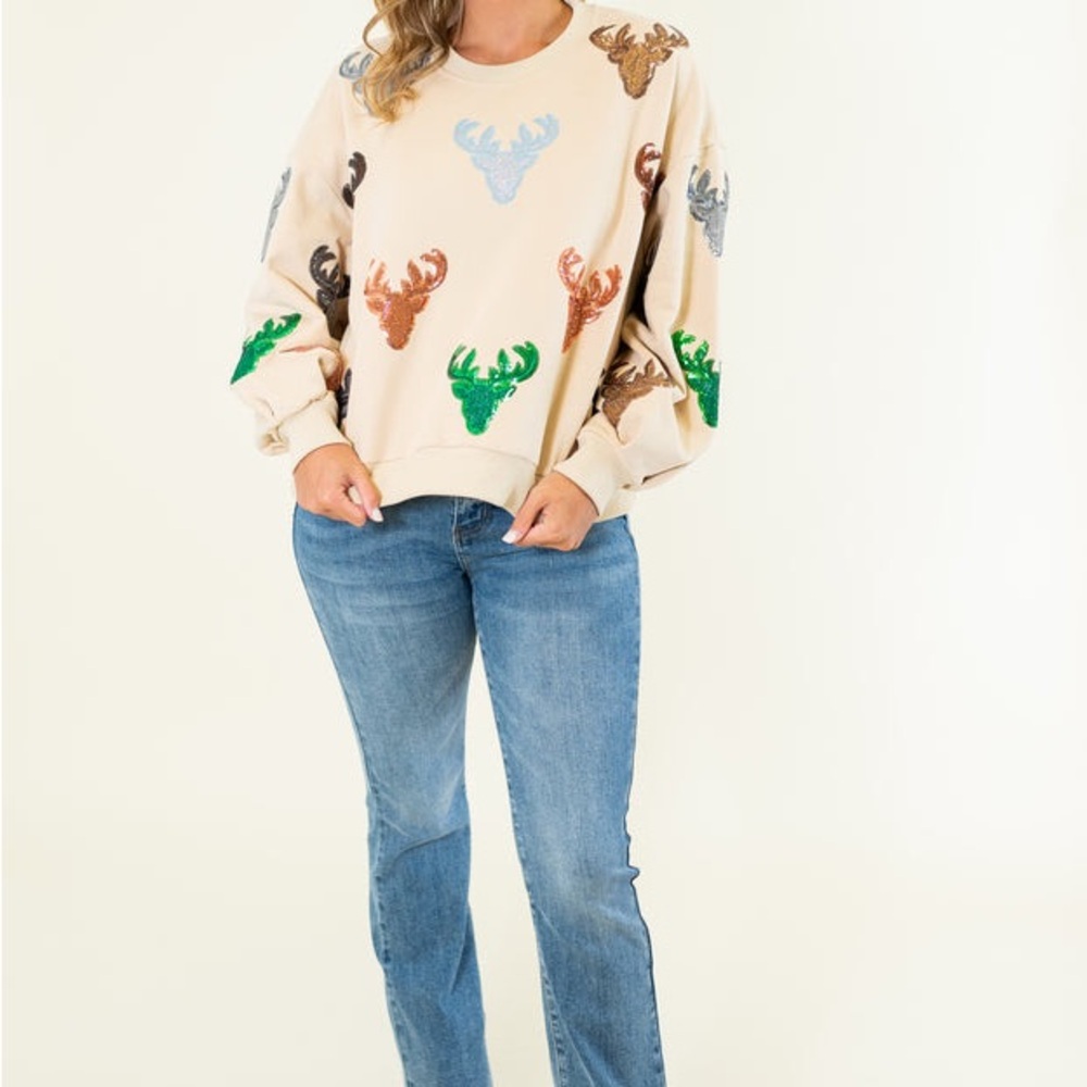 Queen of Sparkles Deer Sweatshirt